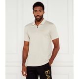 Erkek Polo Yaka Ea7 Yazı Desen Pamuklu Kısa Kol Krem Polo Yaka T-Shirt 7M000669 AF13739-U1086 - Ekru - 2XL