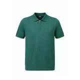 Erkek Polo Yaka Fermuarlı Triko Tişört Dokulu Slim Fit