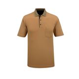 Erkek Polo Yaka Garnili Cepli Klasik Kalıp Tişört - 5115 (HARDAL, XL)