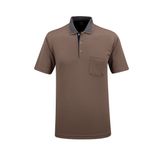 Erkek Polo Yaka Garnili Cepli Klasik Kalıp Tişört - 5115 (VİZON, XL)