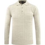 Erkek Polo Yaka Kazak Cepli Desen Çelik Örgü Klasik Kalıp - 5203F - Taş - 2XL