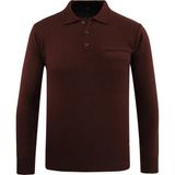Erkek Polo Yaka Kazak Triko Cepli Çelik Örgü Klasik Kalıp - 5200F - Bordo - M