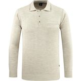 Erkek Polo Yaka Kazak Triko Cepli Çelik Örgü Klasik Kalıp - 5200F - Taş - XL