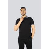 Erkek Polo Yaka Kısa Kollu Fermuar Detaylı Siyah Polo Yaka T-Shirt 78GAGT02CJ01T-899