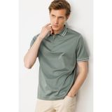 Erkek Polo Yaka Merserize T-Shirt A.yeşil - 3XL