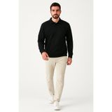ERKEK POLO YAKA MODAL KUMAŞ YUMUŞAK DOKULU SWEATSHİRT W52220be