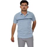 Erkek Polo Yaka Pano Çizgili Tişört T273 BGL-ST04592 - Mavi