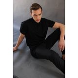 Erkek Polo Yaka Pike Merserize T-Shirt Siyah - 2XL