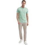 Erkek Polo Yaka Slim Fit Pike Düz Pamuklu Tişört - Su Yeşili - 2XL