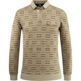 Erkek Polo Yaka Sweat Desenli Cepli Klasik Kalıp - 5231F - Bej - XL