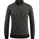 Erkek Polo Yaka Sweat Desenli Cepli Klasik Kalıp - 5231F - Siyah