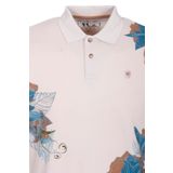Erkek Polo Yaka Tişört BEJ%100 Pamuk Slim Fit Ribana'lı Kol Floral Desenli T-shirt NCS JEANS 1189 BEJ 2XL