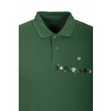 Erkek Polo Yaka Tişört Koyu Yeşil%100 Pamuk Slim Fit Ribanalı Kol Nakışlı T-shirt NCS JEANS 1169 YEŞİL M