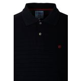 Erkek Polo Yaka Tişört Lacivert Dokulu%100 Pamuk Slim Fit Ribanalı Kol T-shirt NCS JEANS 1152 LACİVERT L