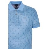 Erkek Polo Yaka Tişört Mavi Slim Fit Ribanalı Kol Pamuklu Baskılı T-shirt NCS JEANS 1252 MAVİ S