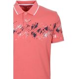 Erkek Polo Yaka Tişört Nar Çiçeği Slim Fit Ribanalı%100 Pamuk Desenli T-shirt NCS JEANS 1214 NAR ÇİÇEĞİ S