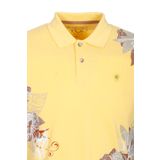 Erkek Polo Yaka Tişört SARI%100 Pamuk Slim Fit Ribana'lı Kol Floral Desenli T-shirt NCS JEANS 1189 SARI S