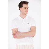 Erkek Polo Yaka Triko Kazak - 4XL - Ekru