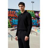 Erkek Polo Yaka Uzun Kol Relaxed Fit%100 Pamuk Sweatshirt Fonksiyonel Dayanıklı Kaliteli Şık