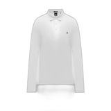 Erkek Polo Yaka Uzun Kollu Pamuklu Rahat Kesim Beyaz Polo Yaka T-Shirt 50523917-100