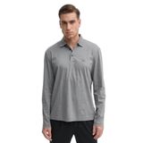 Erkek Polo Yaka Uzun Kollu Pamuklu Rahat Kesim Gri Polo Yaka T-Shirt 50523917-030