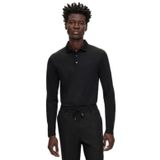 Erkek Polo Yaka Uzun Kollu Pamuklu Rahat Kesim Siyah Polo Yaka T-Shirt 50504063-001