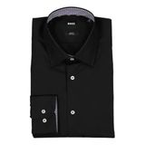 Erkek Poplin Kumaş Dar Kesim Siyah Gömlek 50519859-001
