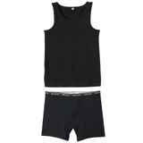 Erkek Premium Kalite Standart Kalıp Redzone Kutulu Bambu Atlet Boxer Takım (Siyah, XL)