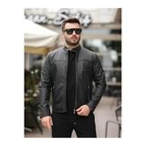 Erkek Premium Kolları Ve Cepleri Fermuar Detaylı Yakası Çıtçıtlı Mevsimlik Deri Ceket