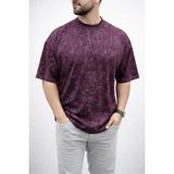 Erkek Premium Tişört Osy Yumuşak Dokulu Yıkamalı Oversize T-Shirt - Bordo - 2XL