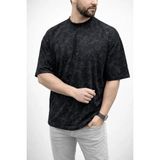 Erkek Premium Tişört Osy Yumuşak Dokulu Yıkamalı Oversize T-Shirt - Siyah