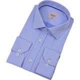 Erkek Puantiyeli Slim Fitt Uzun Kol Gömlek 2382 BGL-ST04377 MAVİ XL