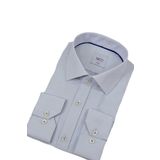 Erkek Puantiyeli Slim Fitt Uzun Kol Gömlek 2402 BGL-ST04385 MAVİ M