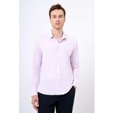 Erkek Pudra Şamre Desenli Slim Fit Gömlek