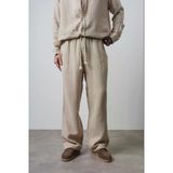 Erkek R Nakışlı Müslin Baggy Pantolon Bej