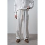 Erkek R Nakışlı Müslin Baggy Pantolon Ekru