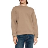 Erkek Rahat Çift Jarse Yuvarlak Yaka Logo İşlemeli Kahverengi Sweatshirt EM002906 AF10013-M6175