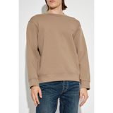 Erkek Rahat Çift Jarse Yuvarlak Yaka Logo İşlemeli Kahverengi Sweatshirt EM002906 AF10013-M6175
