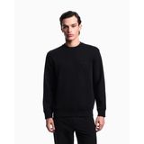 Erkek Rahat Çift Jarse Yuvarlak Yaka Logo İşlemeli Siyah Sweatshirt EM002906 AF10013-MC352