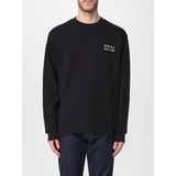 Erkek Rahat Kalıp Logo Etiketli Yuvarlak Yaka%100 Pamuklu Uzun Kollu Siyah Sweatshirt 79GAIP02CF01P-899