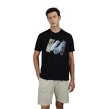 Erkek Regular Fit Baskılı Yuvarlak Yaka Pamuklu Kısa Kollu Siyah T-Shirt 25411094-011