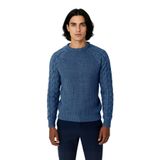 Erkek Regular Fit Bisiklet Yaka Saç Örgü Detaylı Triko Kazak Soğuk Günler İçin Rahatlık Sunar -Indigo-S