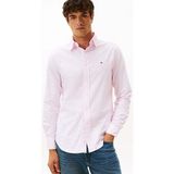 Erkek Regular Fit Çizgili Pamuklu Oxford Gömlek - Pembe