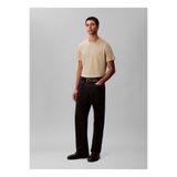 Erkek Regular Fit CK Logo İşlemeli Yuvarlak Yakalı Kısa Kollu Haki T-Shirt LV04LB275G-LKJ
