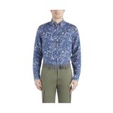 Erkek Regular Fit Desenli Uzun Kol Mavi1 Gömlek 21413426-100
