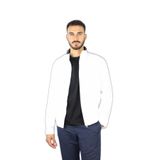 Erkek Regular Fit Dik Yaka Fermuar Kapamalı Sırtı Yüzgeç Detaylı Beyaz Ceket 25412656-010