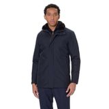 Erkek Regular Fit Dik Yaka Fermuarlı Uzun Lacivert Mont 15312401-013