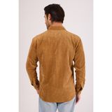 Erkek Regular Fit Fitilli Kalın Kadife Oduncu Gömlek - Kahve - 2XL