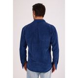 Erkek Regular Fit Fitilli Kalın Kadife Oduncu Gömlek - Lacivert - 2XL