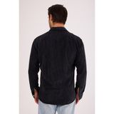 Erkek Regular Fit Fitilli Kalın Kadife Oduncu Gömlek - Siyah - 2XL